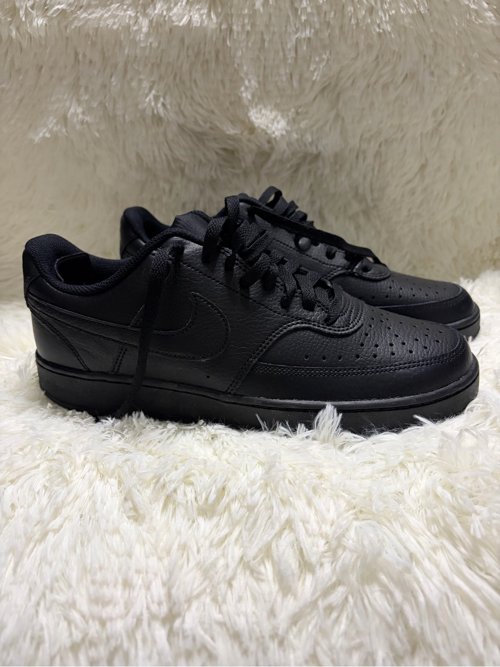 Nike All-Black Low-Top Leather Sneakers